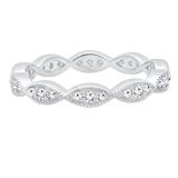 0.30 Carat (ctw) 10K White Gold Round White Diamond Ladies Vintage Stackable Wedding Band 1/3 CT