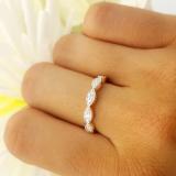 0.30 Carat (ctw) 10K White Gold Round White Diamond Ladies Vintage Stackable Wedding Band 1/3 CT
