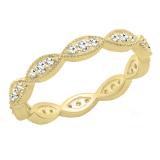 0.30 Carat (ctw) 10K Yellow Gold Round White Diamond Ladies Vintage Stackable Wedding Band 1/3 CT