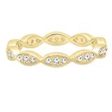 0.30 Carat (ctw) 10K Yellow Gold Round White Diamond Ladies Vintage Stackable Wedding Band 1/3 CT