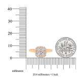 0.55 Carat (ctw) 10K Rose Gold Princess & Round Cut Diamond Ladies Vintage Engagement Ring 1/2 CT
