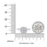 0.55 Carat (ctw) 10K White Gold Princess & Round Cut Diamond Ladies Vintage Engagement Ring 1/2 CT