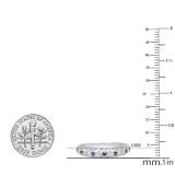 0.20 Carat (ctw) 10K White Gold Round Blue Cubic Zirconia & White Diamond Wedding Band 1/5 CT