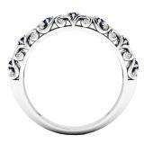0.20 Carat (ctw) 10K White Gold Round Blue Cubic Zirconia & White Diamond Wedding Band 1/5 CT