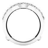 1.60 Carat (ctw) 18K White Gold Round Cut Cubic Zirconia Ladies Wedding Enhancer Guard Double Ring