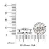 1.60 Carat (ctw) 18K White Gold Round Cut Cubic Zirconia Ladies Wedding Enhancer Guard Double Ring
