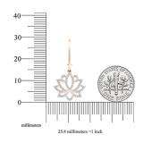 0.25 Carat (ctw) 18K Rose Gold Round White Diamond Ladies Flower Drop Earrings 1/4 CT