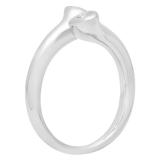 0.24 Carat (ctw) 10K White Gold Round Diamond Ladies Two Stone Bypass Style Right Hand Ring 1/4 CT