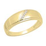 0.03 Carat (ctw) 10K Yellow Gold Round Cut White Diamond Men's 5 Stone Anniversary Wedding Band