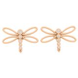 0.15 Carat (ctw) 18K Rose Gold Round Cut White Diamond Ladies Butterfly Fashion Stud Earrings