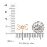 0.15 Carat (ctw) 18K Rose Gold Round Cut White Diamond Ladies Butterfly Fashion Stud Earrings