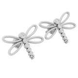 0.15 Carat (ctw) 18K White Gold Round Cut White Diamond Ladies Butterfly Fashion Stud Earrings