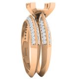 0.50 Carat (ctw) 10K Rose Gold Round Diamond Ladies Semi Mount Bridal Engagement Ring Set 1/2 CT