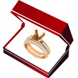 0.50 Carat (ctw) 10K Rose Gold Round Diamond Ladies Semi Mount Bridal Engagement Ring Set 1/2 CT