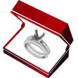 0.50 Carat (ctw) 10K White Gold Round Diamond Ladies Semi Mount Bridal Engagement Ring Set 1/2 CT
