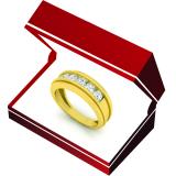 0.97 Carat (ctw) 10K Yellow Gold Round White Diamond Men's 5 Stone Anniversary Wedding Band 1 CT