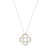 0.25 Carat (ctw) 14K Yellow Gold Round Cut White Diamond Ladies Vintage Style Clover Pendant 1/4 CT
