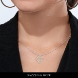 0.25 Carat (ctw) 14K Yellow Gold Round Cut White Diamond Ladies Vintage Style Clover Pendant 1/4 CT