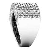 0.50 Carat (ctw) Platinum Plated Sterling Silver Round Diamond Men's Hip Hop Pinky Ring 1/2 CT