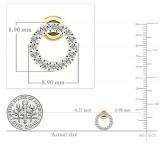 Round White Diamond Hollow Circle Shape Screwback Stud Earrings for Women (0.33 ctw, Color I-J, Clarity I2-I3) in 10K Yellow Gold