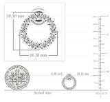 Round White Diamond Hollow Circle Shape Screwback Stud Earrings for Women (0.50 ctw, Color I-J, Clarity I2-I3) in 925 Sterling Silver