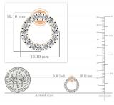 Round White Diamond Hollow Circle Shape Pushback Stud Earrings for Women (0.50 ctw, Color I-J, Clarity I2-I3) in 10K Rose Gold