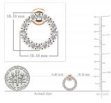 Round White Diamond Hollow Circle Shape Screwback Stud Earrings for Women (0.50 ctw, Color I-J, Clarity I2-I3) in 10K Rose Gold