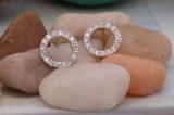 Round White Diamond Hollow Circle Shape Screwback Stud Earrings for Women (0.50 ctw, Color I-J, Clarity I2-I3) in 10K Yellow Gold