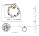 Round White Diamond Hollow Circle Shape Screwback Stud Earrings for Women (0.50 ctw, Color I-J, Clarity I2-I3) in 10K Yellow Gold