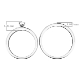 0.12 Carat (ctw) 10K White Gold Round White Diamond Men & Women's Engagement Ring Trio Bridal Set