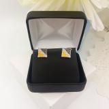 0.05 Carat (ctw) Sterling Silver Yellow White & Black Diamond Kite Shape Mens Hip Hop Stud Earrings