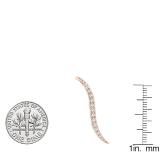 0.70 Carat (ctw) 14K Rose Gold Round Cut White Diamond Ladies Climber Earrings 3/4 CT