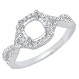 0.35 Carat (ctw) 18K White Gold Round Diamond Ladies Engagement Ring 1/3 CT (No Center Stone)