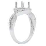 0.35 Carat (ctw) 18K White Gold Round Diamond Ladies Engagement Ring 1/3 CT (No Center Stone)