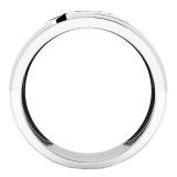 14K White Gold Round Cut Blue Topaz & Black Diamond Men's Fashion 5 Stone Wedding Band