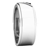 14K White Gold Round Cut Blue Topaz & Black Diamond Men's Fashion 5 Stone Wedding Band