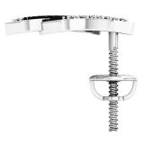 0.18 Carat (Ctw) Sterling Silver Round Cut Black & White Diamond Ladies Swirl Fashion Stud Earrings