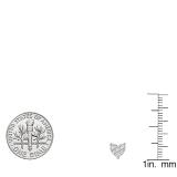 0.33 Carat (Ctw) 10K White Gold Round Cut White Diamond Ladies Heart Shape Stud Earrings 1/3 CT