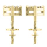 0.33 Carat (Ctw) 10K Yellow Gold Round Cut White Diamond Ladies Heart Shape Stud Earrings 1/3 CT