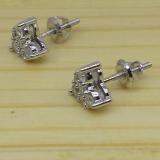 0.33 Carat (Ctw) 14K White Gold Round Cut White Diamond Ladies Heart Shape Stud Earrings 1/3 CT