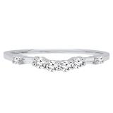 0.22 Carat (ctw) 10K White Gold Round & Baguette Cut Diamond Ladies Anniversary Wedding Band 1/4 CT