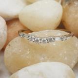 0.22 Carat (ctw) 10K White Gold Round & Baguette Cut Diamond Ladies Anniversary Wedding Band 1/4 CT