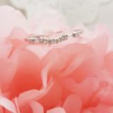 0.22 Carat (ctw) 10K White Gold Round & Baguette Cut Diamond Ladies Anniversary Wedding Band 1/4 CT