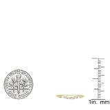 0.22 Carat (ctw) 14K Yellow Gold Round & Baguette Cut Diamond Ladies Anniversary Wedding Band 1/4 CT