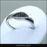 0.22 Carat (ctw) 10K White Gold Round Black & White Diamond Ladies Cocktail Right Hand Ring 1/4 CT