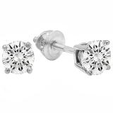 5.00 Carat (Ctw) 14K White Gold Round Cut Cubic Zirconia Ladies Stud Earrings 5 CT