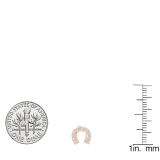 0.13 Carat (Ctw) 14K Rose Gold Round White Diamond Ladies Horse Shoe Earrings