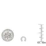 0.13 Carat (Ctw) 14K White Gold Round White Diamond Ladies Horse Shoe Earrings