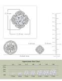925 Sterling Silver Flower Stud Earrings, 2.65 CT Cushion and Round Cubic Zirconia in Push Back