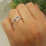 10K Yellow Gold Princess Cut Blue Sapphire & Princess & Round Diamond Ladies 3 Stone Promise Ring